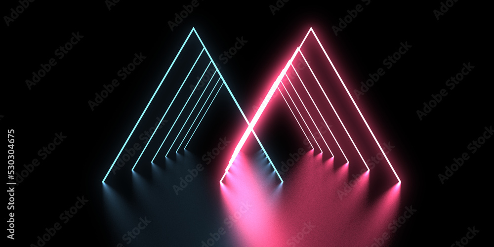 3D abstract background with neon lights. neon tunnel .space construction . .3d illustration 3D abstract background with neon lights. neon tunnel .space construction . .3d illustration