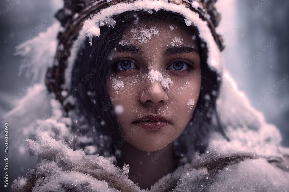 frozen latino snow queen character concept digital illustration, generative ai frozen latino snow queen character concept digital illustration, generative ai