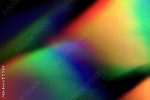RGB crystal prism light dispersion on black background photo