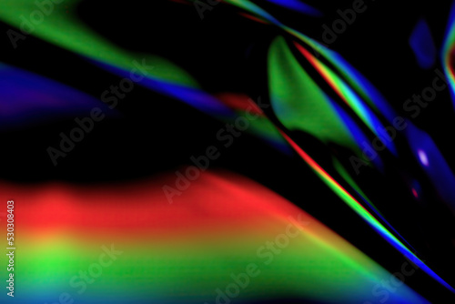 RGB crystal prism light dispersion on black background