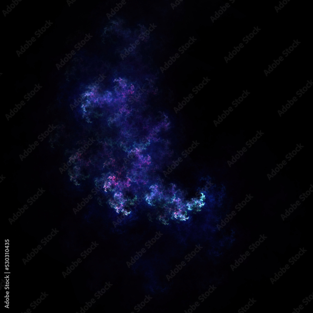 Fototapeta premium Colorful fractal nebula dust on black background