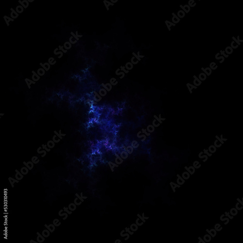 Colorful fractal nebula dust on black background