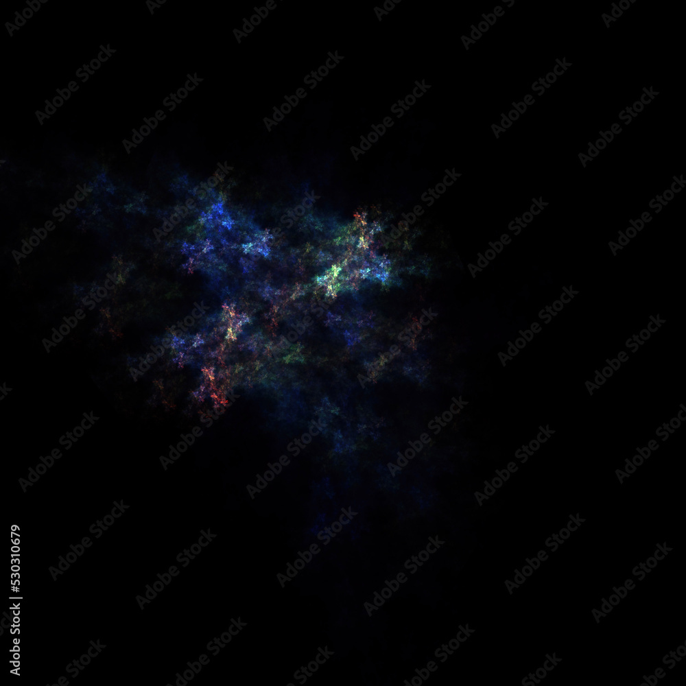 Colorful fractal nebula dust on black background Colorful fractal nebula dust on black background