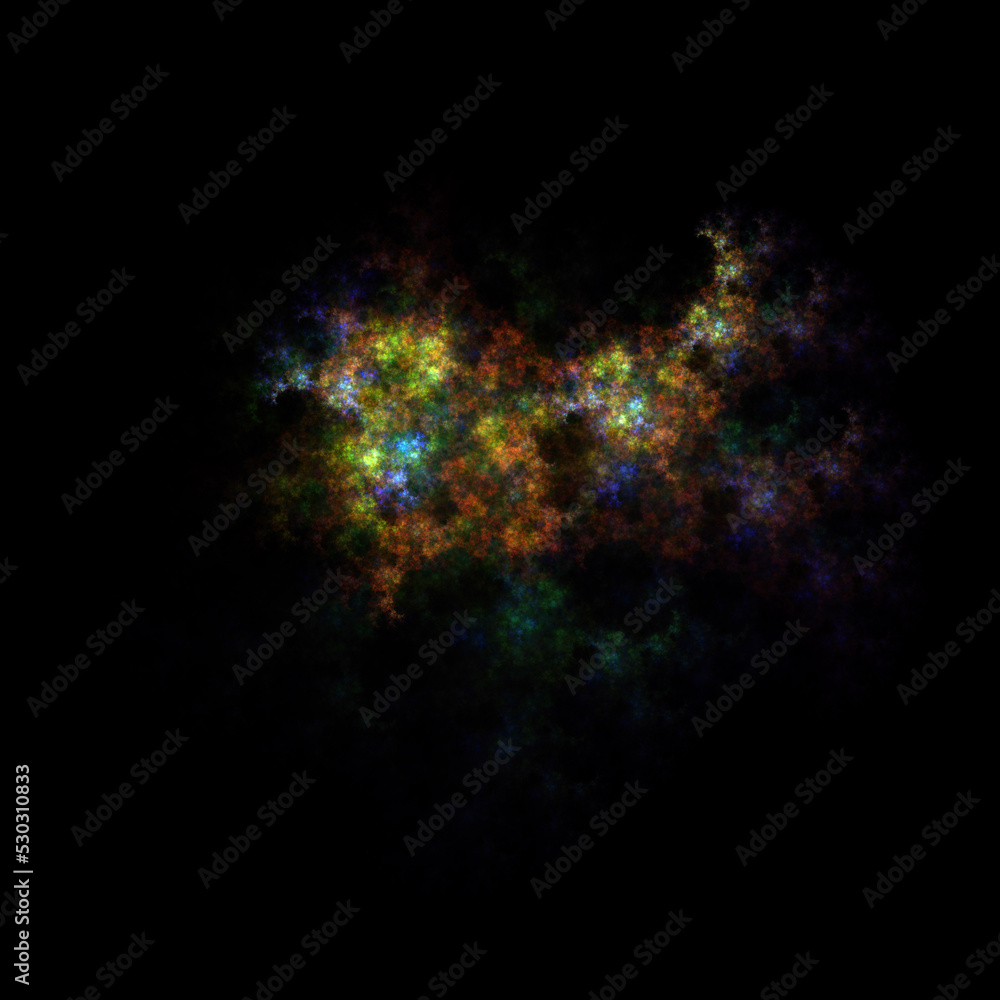 Colorful fractal nebula dust on black background Colorful fractal nebula dust on black background