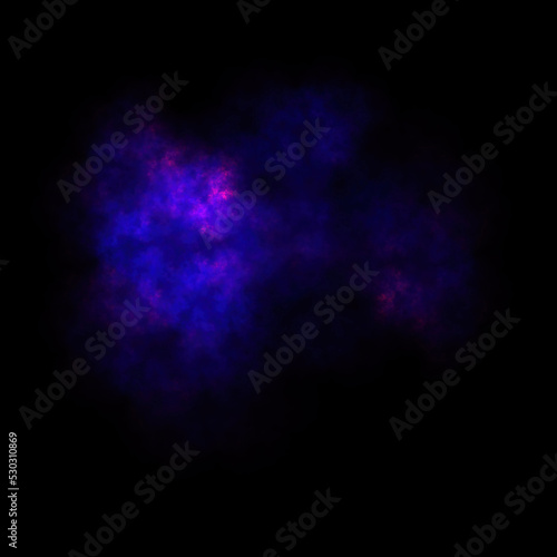 Colorful fractal nebula dust on black background