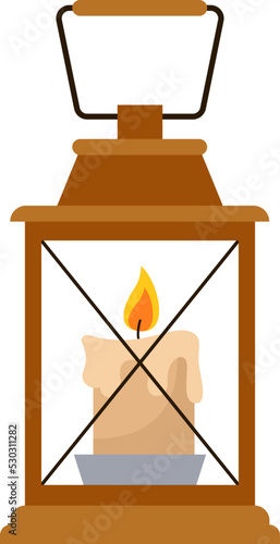 Retro candle lamp. Vector illustration