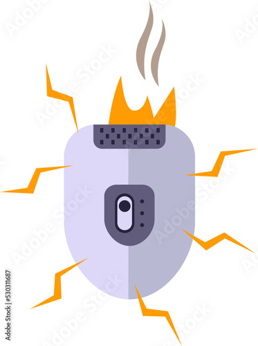 Broken depilatory Home Appliance. Vector illustration