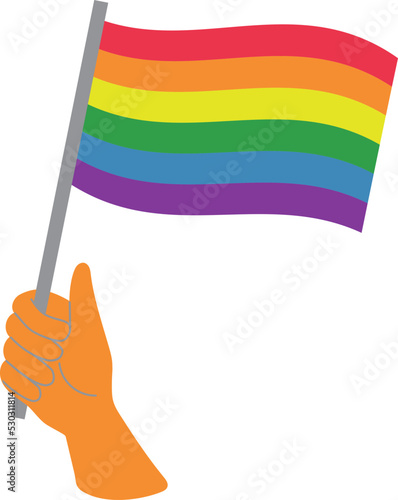 LGBTQ_hand holding rainbow flag
