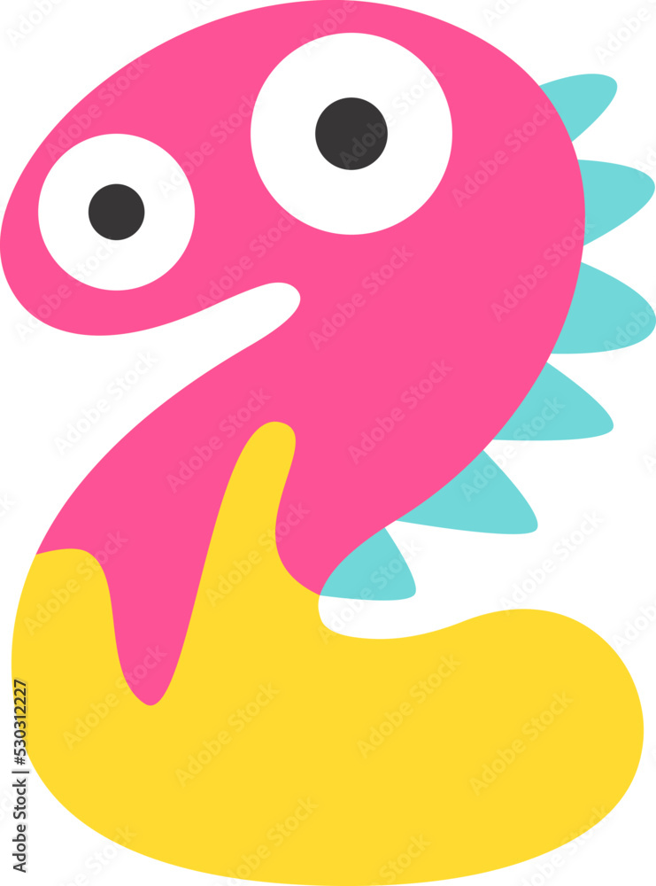 Childish monster 2 digit. Vector illustration Childish monster 2 digit. Vector illustration