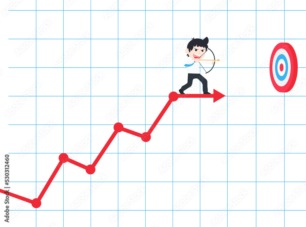 SD Business Man Hold the bow and aim at the highest target SD Business Man Hold the bow and aim at the highest target