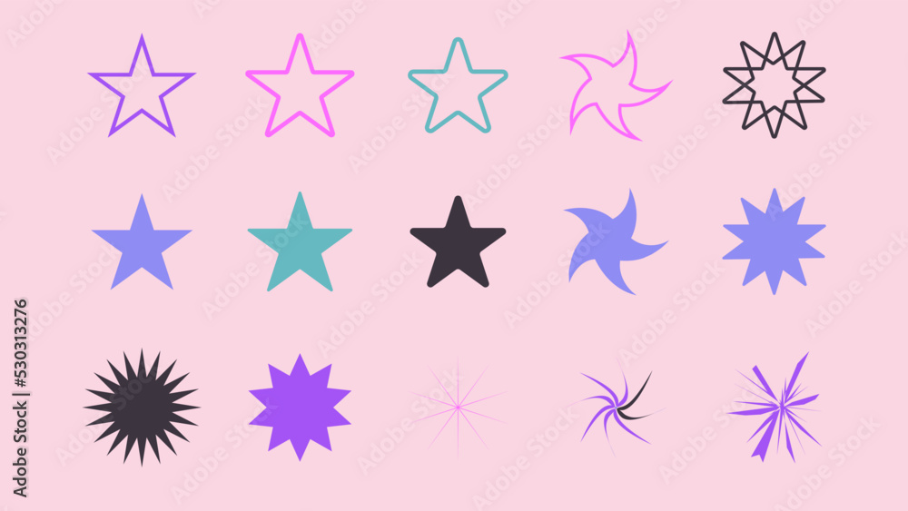 Cool Sparkle Icons Collection. Shine Effect Sign Vector Design. Set of Star Shapes. Magic Symbols. Vector illustration Cool Sparkle Icons Collection. Shine Effect Sign Vector Design. Set of Star Shapes. Magic Symbols. Vector illustration
