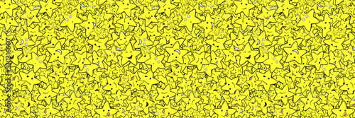 Gelbe Emoji Sterne als nahtloser Panorama Hintergrund