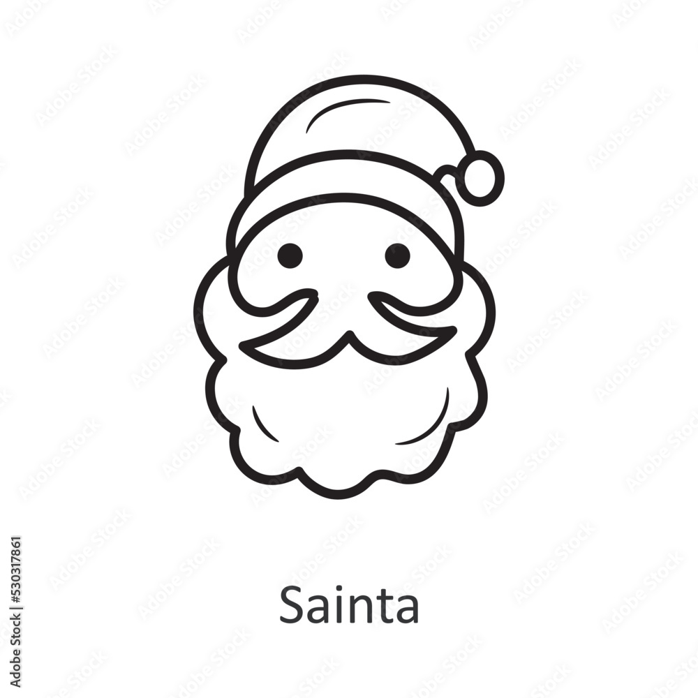 Sainta vector outline Icon Design illustration. Holiday Symbol on White background EPS 10 File