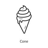 Cone vector outline Icon Design illustration. Holiday Symbol on White background EPS 10 File