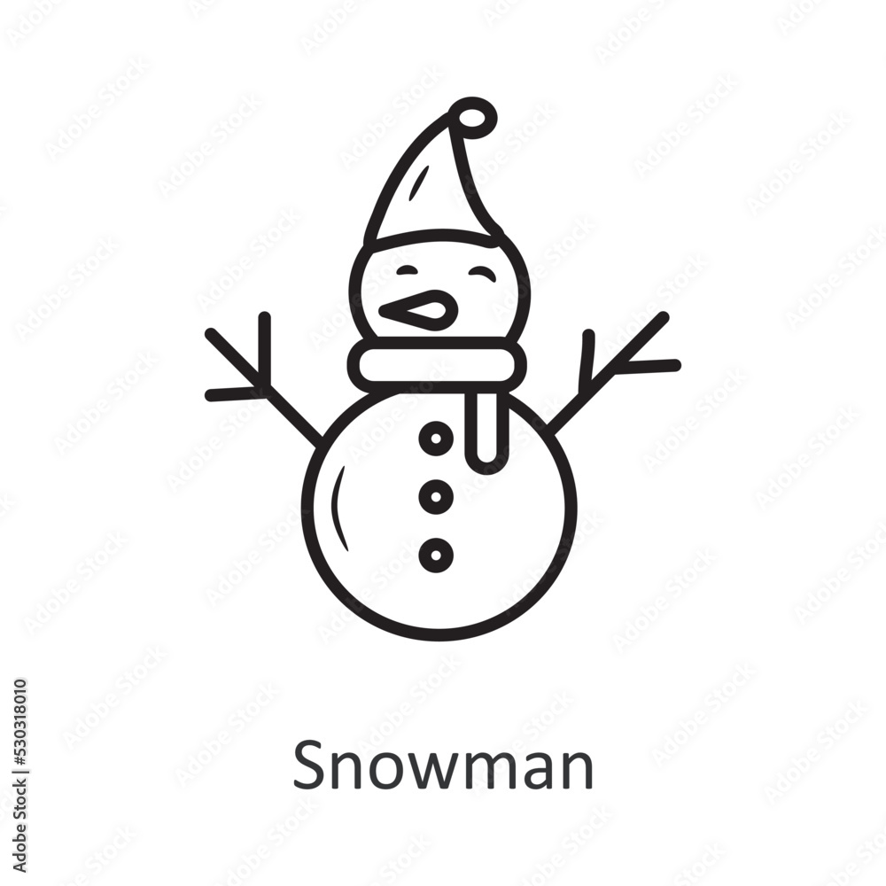 Snowman vector outline Icon Design illustration. Holiday Symbol on White background EPS 10 File Snowman vector outline Icon Design illustration. Holiday Symbol on White background EPS 10 File