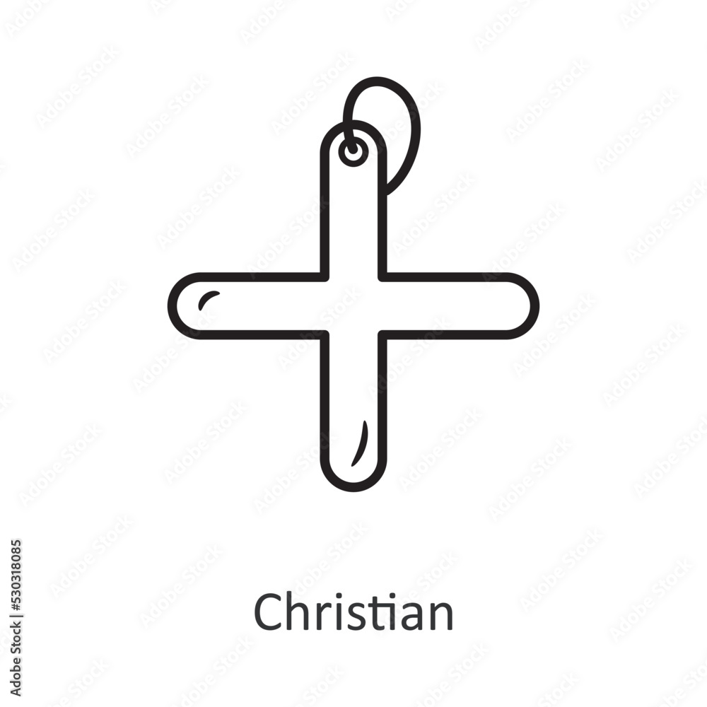 Obraz premium Christian vector outline Icon Design illustration. Holiday Symbol on White background EPS 10 File