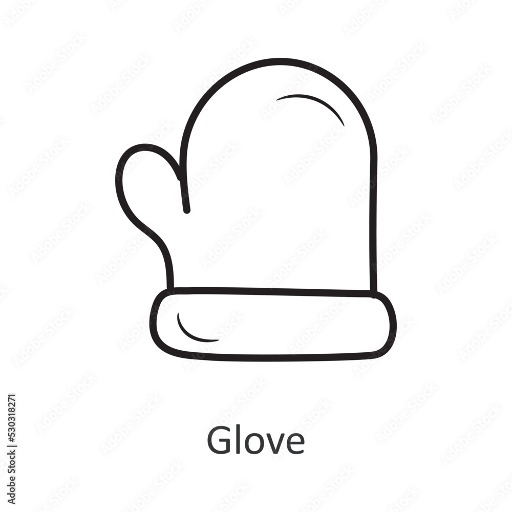 Glove vector outline Icon Design illustration. Holiday Symbol on White background EPS 10 File Glove vector outline Icon Design illustration. Holiday Symbol on White background EPS 10 File