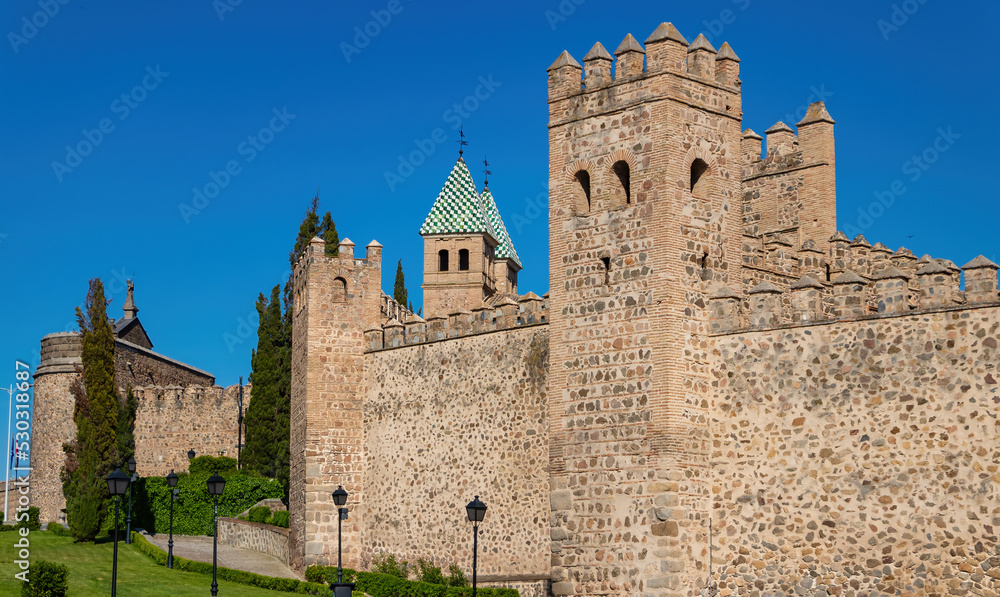 Walls of the fortified city of Toledo, Spain