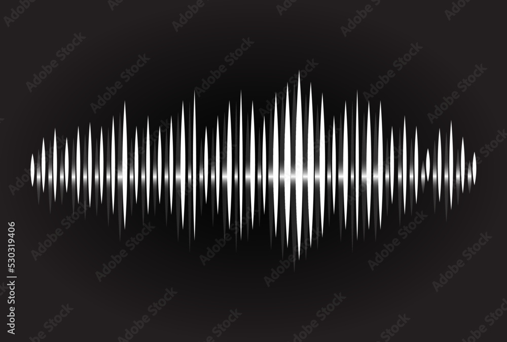 Sound audio wave vector. Icon isolated on black background. Abstract sound waves for voice design, music background, radio logo and icon. Creative music audio concept. Soundwave vector Sound audio wave vector. Icon isolated on black background. Abstract sound waves for voice design, music background, radio logo and icon. Creative music audio concept. Soundwave vector