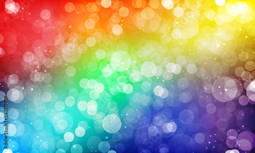 Abstract vector rainbow wallpaper with bokeh and space for your text.
