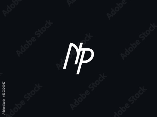Colorful NP Logo Letter Vector, Creative Np n p Black Letter Logo Icon Design