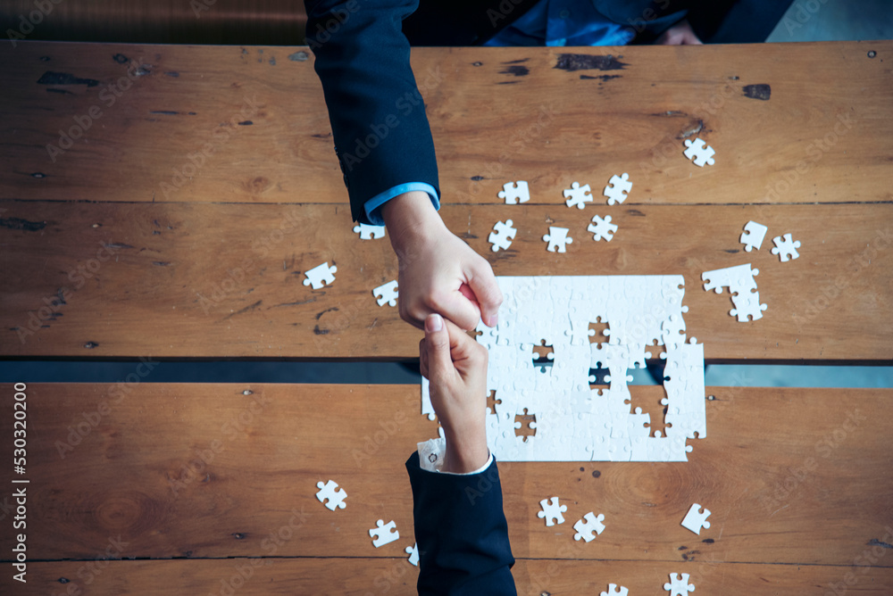 Implement puzzle improve communication solve synergy organize team