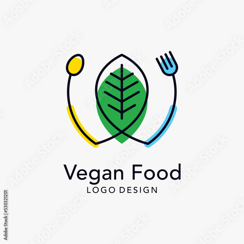 Vegan food logo design