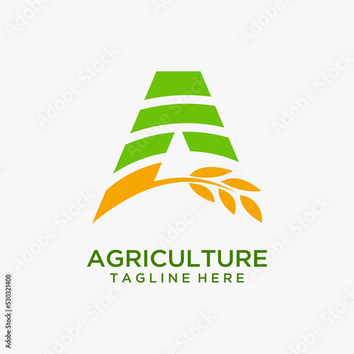 Letter A for agriculture logo design