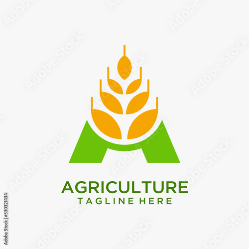 Letter A for agriculture logo design