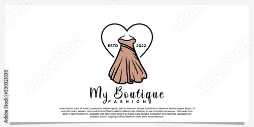 Fashion boutique logo and store logo label emblem Premium Vector