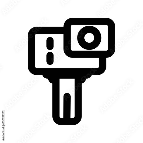 monopod icon, outline style, editable vector