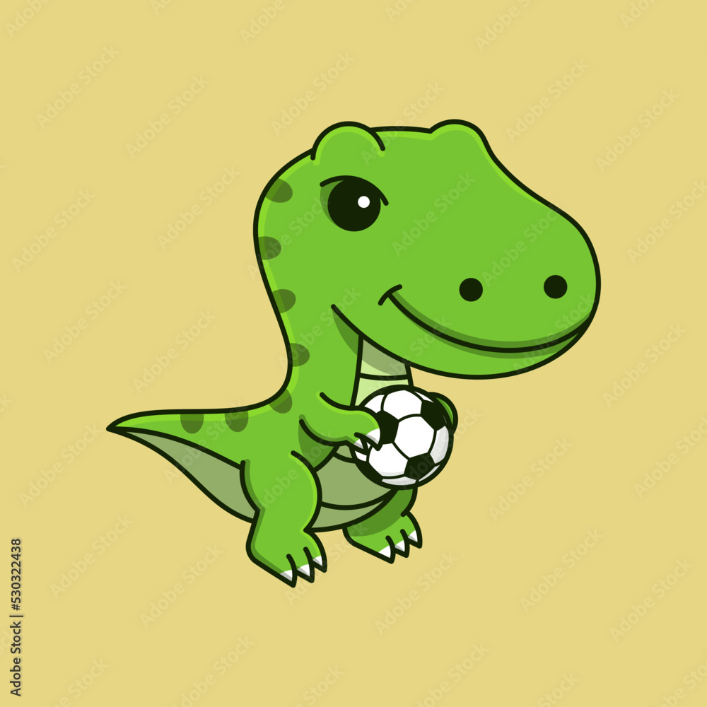 CUTE T-REX PLAYING FOOTBALL CUTE T-REX PLAYING FOOTBALL