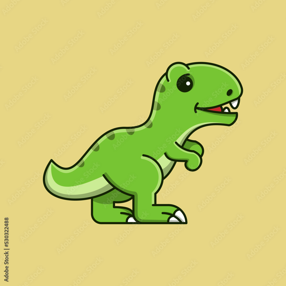 Naklejka premium CUTE T-REX WALKING