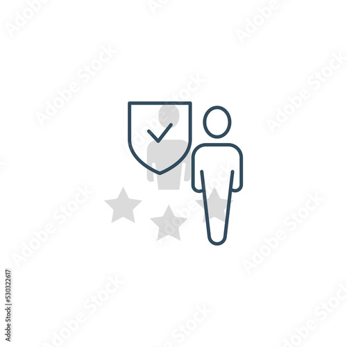 customer protection line icon. Simple element illustration. customer protection concept outline symbol design.