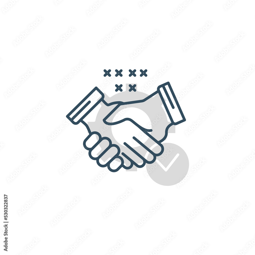handshake line icon. Simple element illustration. handshake concept outline symbol design. handshake line icon. Simple element illustration. handshake concept outline symbol design.