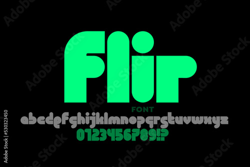 Modern lowercase style font design, alphabet letters and numbers vector illustration