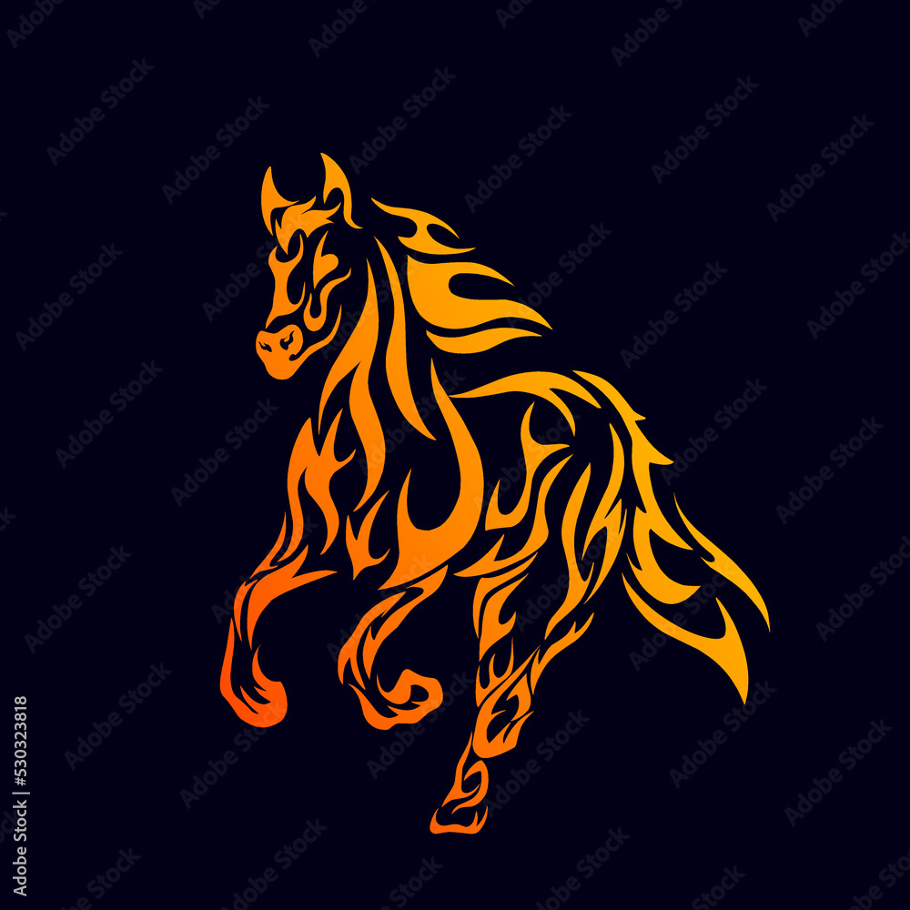Vector tribal art tattoo fire horse Vector tribal art tattoo fire horse