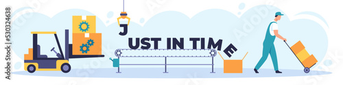 Just in time concept, flat vector illustration