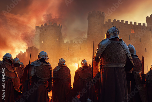 Medieval castle under siege photo