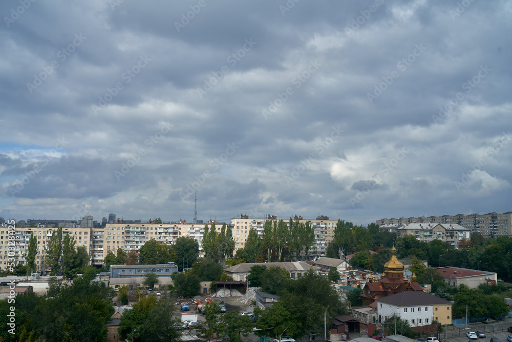 architectural landscape from the window of a high-rise building