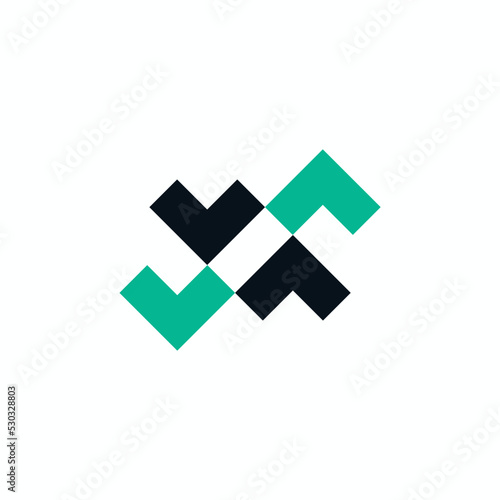 Arrow 4 four up and down abstract logo vector image