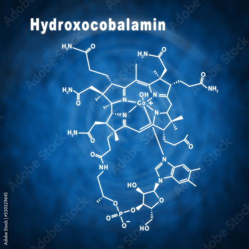 Hydroxocobalamin vitamin B12, Structural chemical formula photo