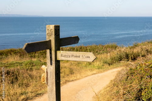 national trust sign at baggy point