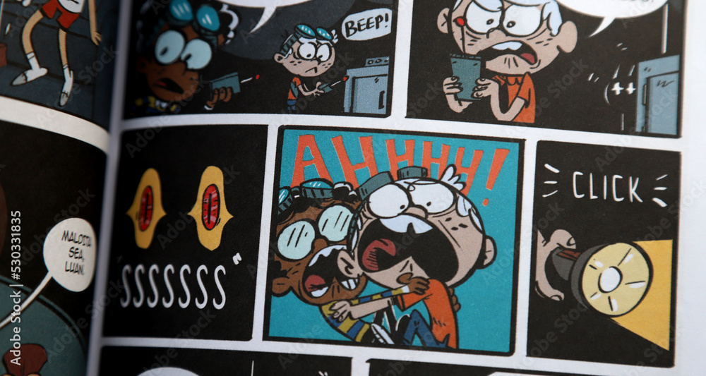 Comic book from the television series The Loud House. Lincoln and his