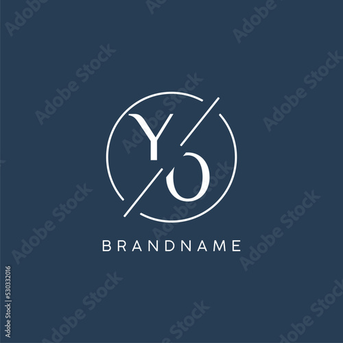 Initial letter YO logo monogram with circle line style