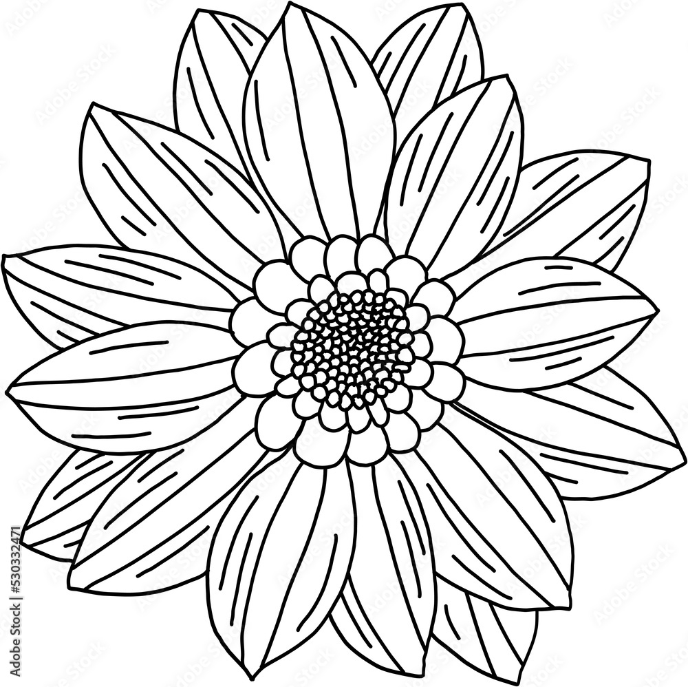 doodle freehand sketch drawing of flower.
