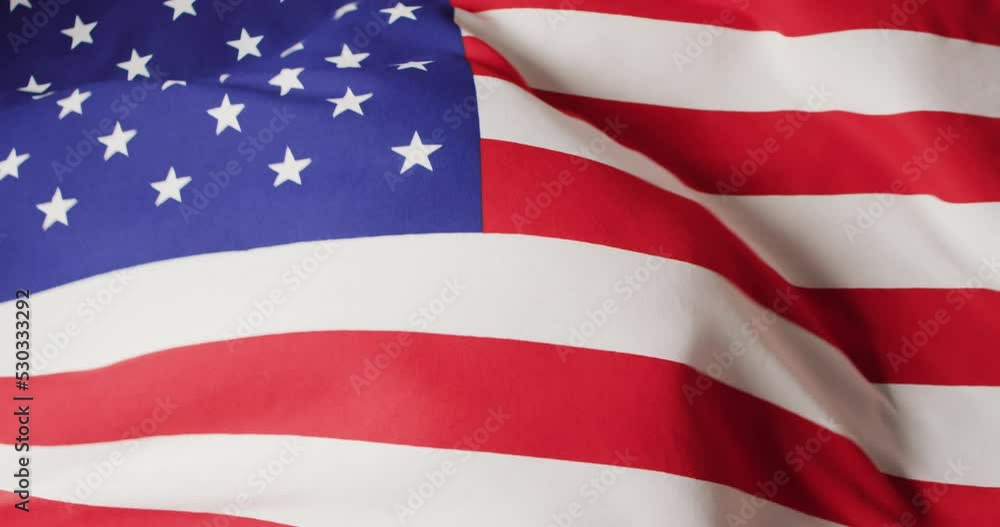 Animation of football over flag of usa with copy space Animation of football over flag of usa with copy space