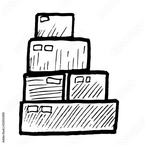 stack of boxes vector illustration on white background