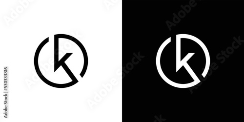 Modern and unique K initial circle logo design abstract photo