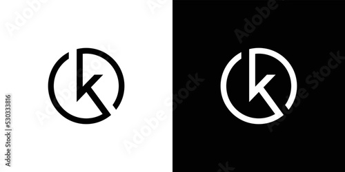 Modern and unique K initial circle logo design abstract